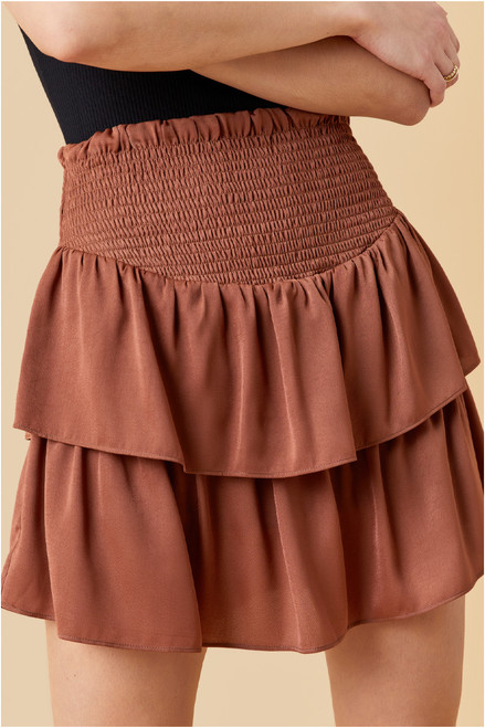 Shanna Smocked Waist Flippy Mini Skirt