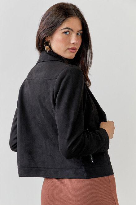 Zoe Faux Suede Moto Jacket