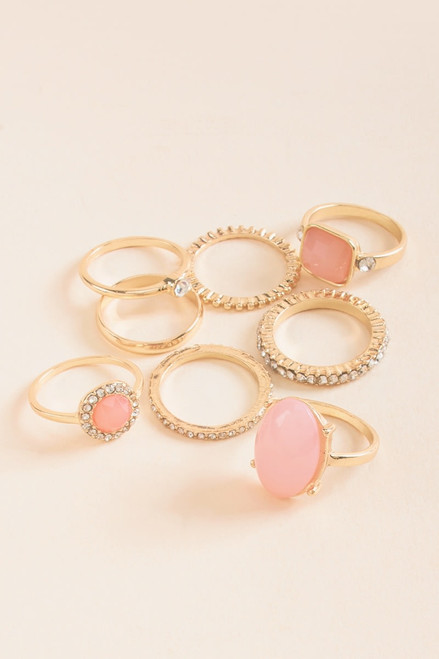 Emma Rose Quartz Ring Set