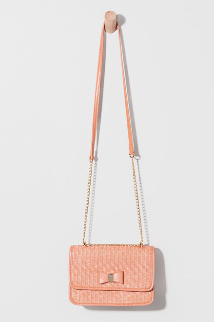 Veda Bow Box Straw Crossbody