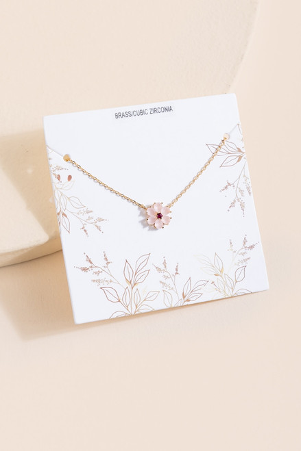 Blossom Crystal Flower Pendant Necklace