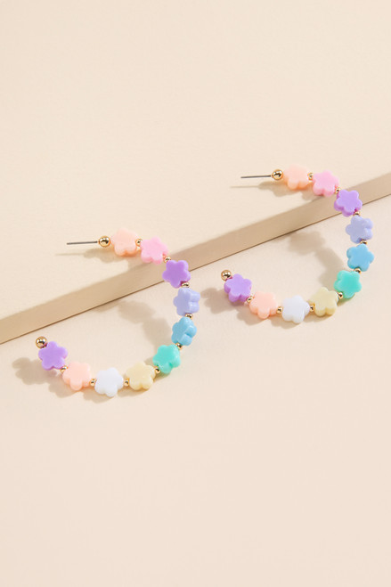 Joyce Beaded Flower Hoops