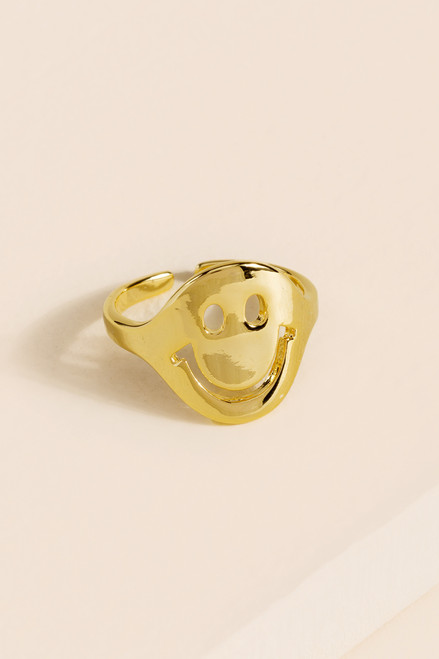 Jax Golden Smiley Face Ring