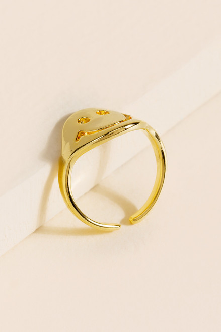 Jax Golden Smiley Face Ring