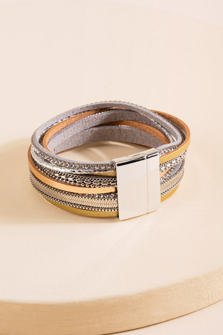 Sanaa Thin Leather Wrap Bracelet