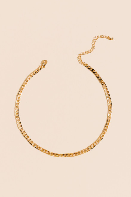 Jade Single Strand Curb Chain Necklace