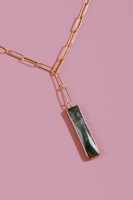 Trove Semi-Precious Vertical Pendant Necklace