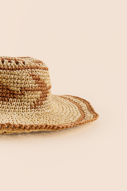 Sophia Tribal Straw Bucket Hat