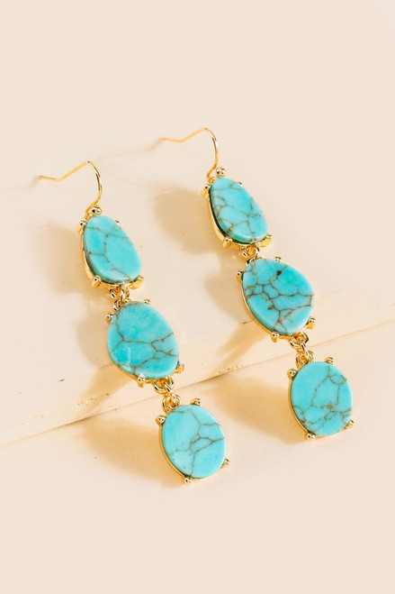 Liliana Turquoise Linear Drop Earrings