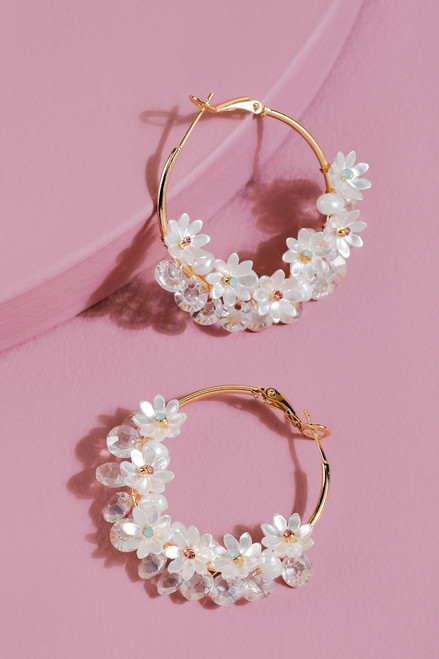 Trove Floral Hoop Earrings