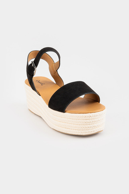 Qupid Big Bang Espadrille Wedge Sandal