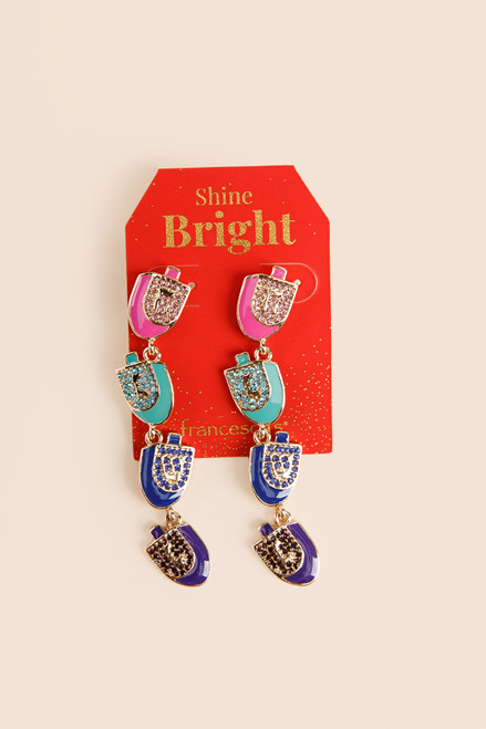 Shine Bright Dreidel Linear Earrings