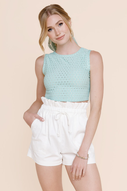 Andrea Textured Crop Top