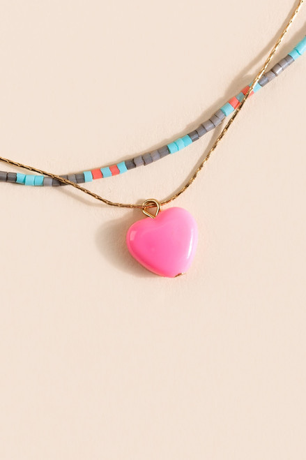 Leah Layered Heart Pendant Necklace