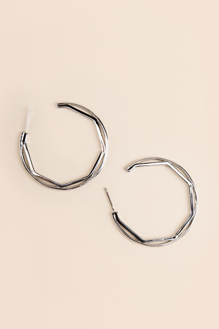 Izra 14K Geo Double Hoops