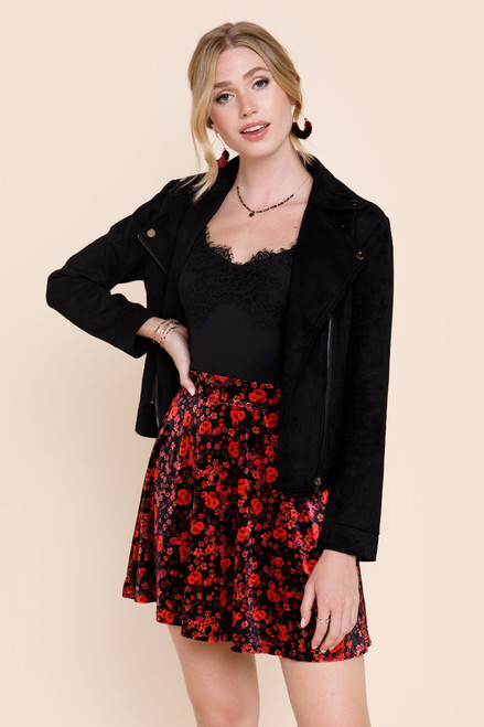 Megan Velvet Floral Skirt