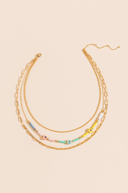 Josie Beaded Paper Clip Necklace