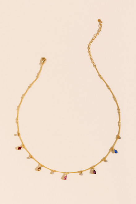 Diana Multi-Colored Drop Necklace
