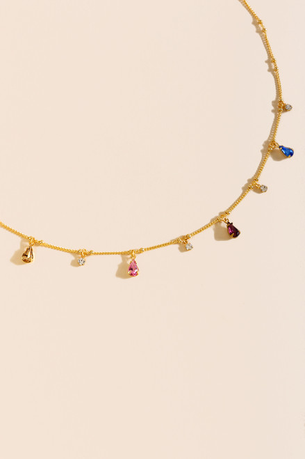 Diana Multi-Colored Drop Necklace