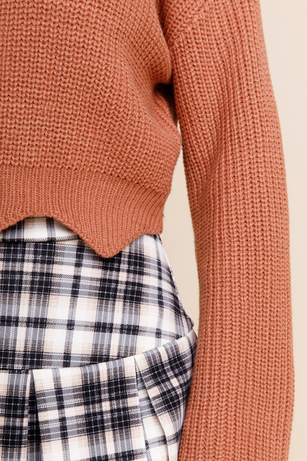 Julie Scalloped Crop Sweater