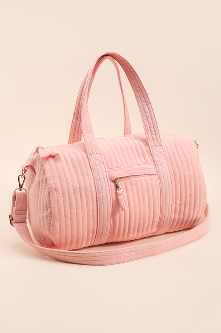 Hilary Mini Woven Duffle Weekender Tote