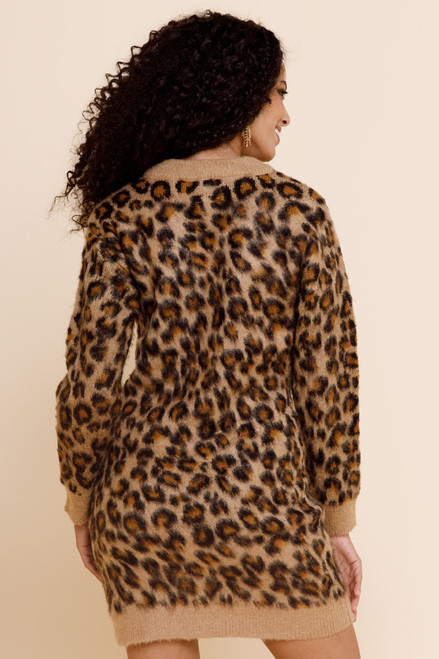 Casey Fuzzy Leopard Mini Dress