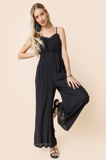 Vanessa Fluid Crochet Jumpsuit