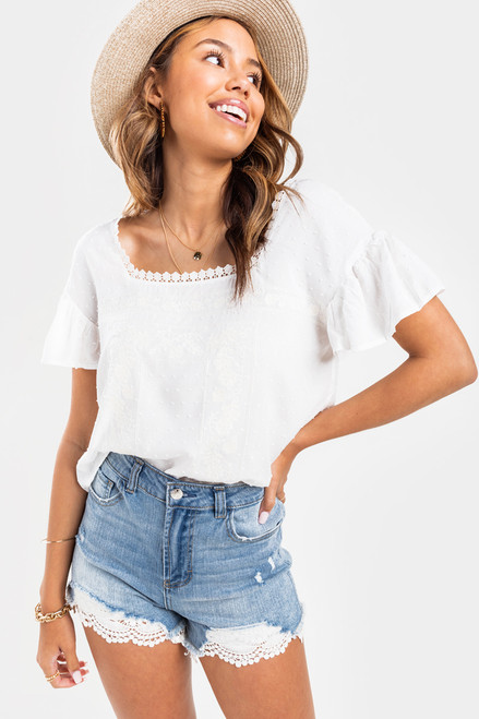 Katarina Embroidered Boxy Blouse