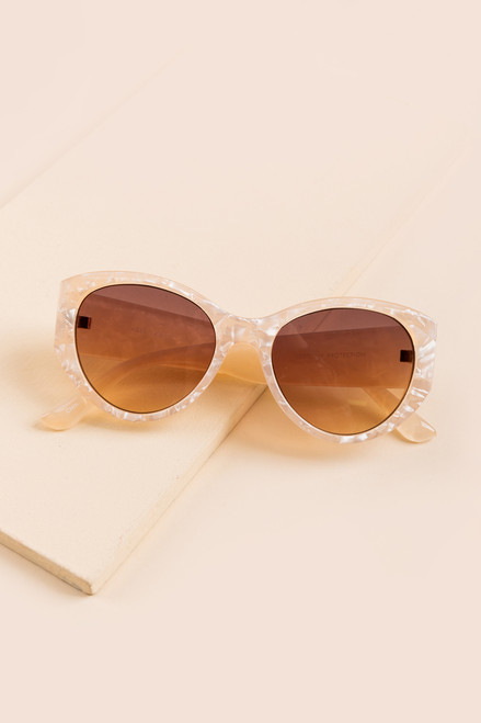 Emily Round Pearl Sunglasses