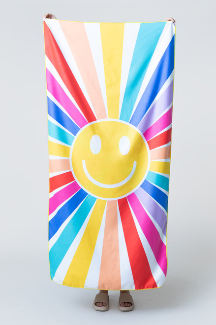 Happy Face Rainbow Quick Dry Towel