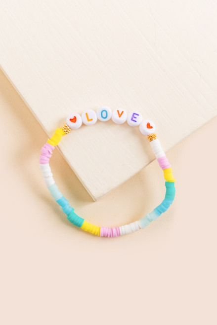 Love Rubber Beaded Bracelet