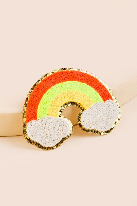 Hello Franki Glitter Rainbow Patch Red for girls