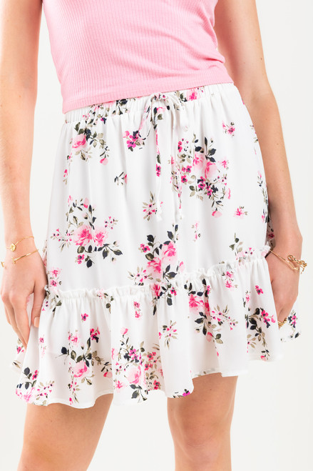 Dorothy Floral Front Tie Mini Skirt