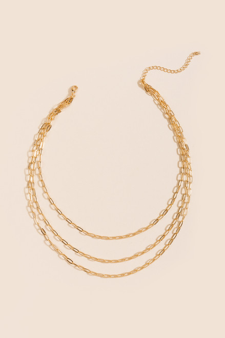 Chelsea Triple Layered Paperclip Chain Necklace