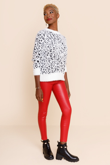 Sasha Leopard Print Pullover Sweater