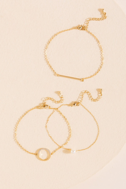 Melanie Pearl Delicate Bracelet Set