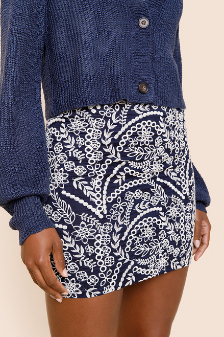 Clementine Embroidered Mini Skirt