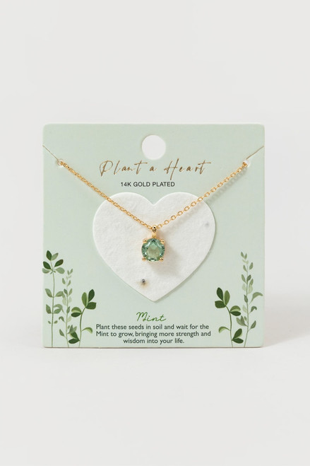 Plant a Heart Mint 14K Gold Dipped Pendant Necklace