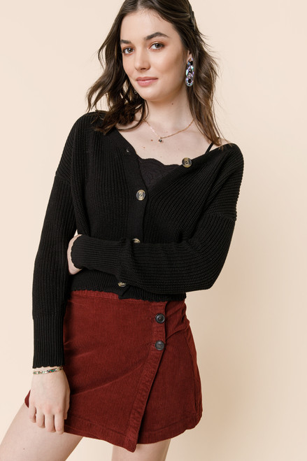 Diane Solid Crop Cardigan