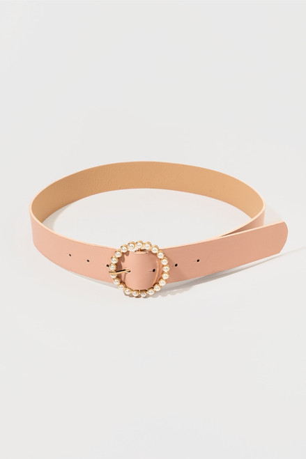 Danni Pearl Cricle Buckle Skinny Belt