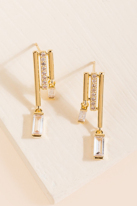 Nyla Baguette Drop Earrings