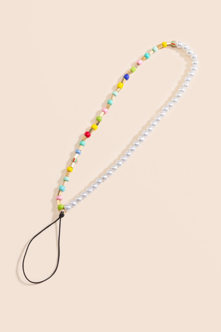 Caroline Beaded Pearl Phone Charm