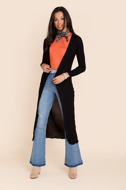 Blaire Ribbed Long Cardigan