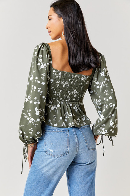 Reese Floral Tie Front Blouse