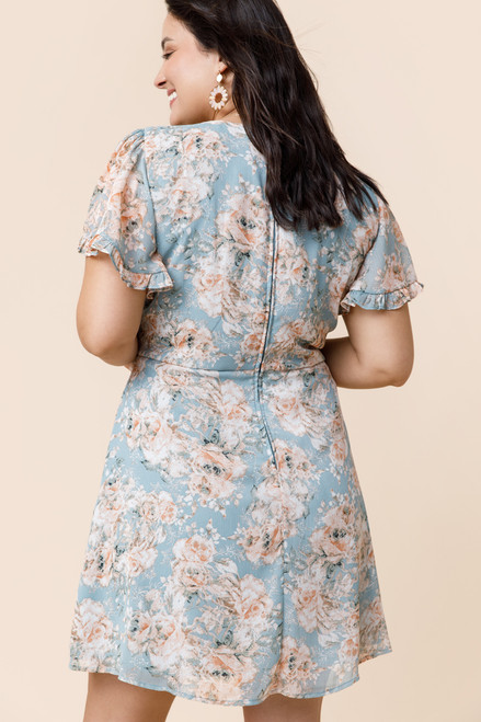 Harper Floral Ruffle Wrap Mini Dress