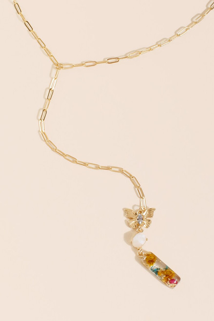 Cora Butterfly Pressed Flower Necklace