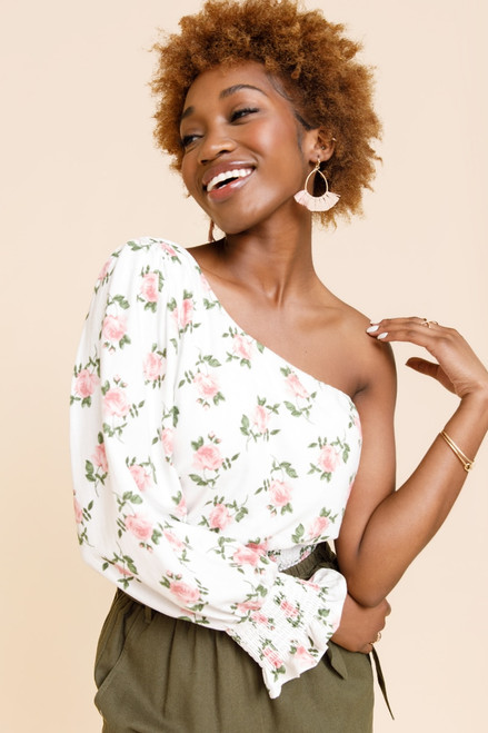 Alexis One Shoulder Floral Blouse