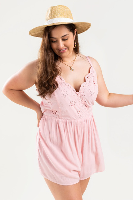 Josey Eyelet Surplice Romper