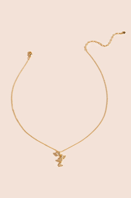 Gold Chain Link White Shell Butterfly Charm Necklace – The Boutique at  Wells Florist