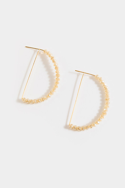 Joyce Beaded Half Moon Earrings